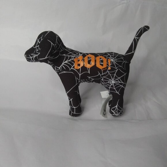 Victoria's Secret PINK Dog Halloween Spider Web  Boo! Dog Black White BOO - Picture 3 of 16